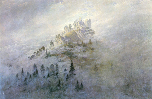 Névoa matinal nas montanhas (Caspar David Friedrich) - Reprodução com Qualidade Museu