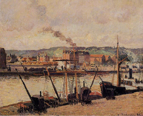 Bom dia, Rouen, The Quays (Camille Pissarro) - Reprodução com Qualidade Museu