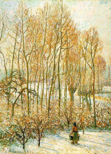 Luz do sol matinal na neve, Eragny-sur-Epte (Camille Pissarro) - Reprodução com Qualidade Museu
