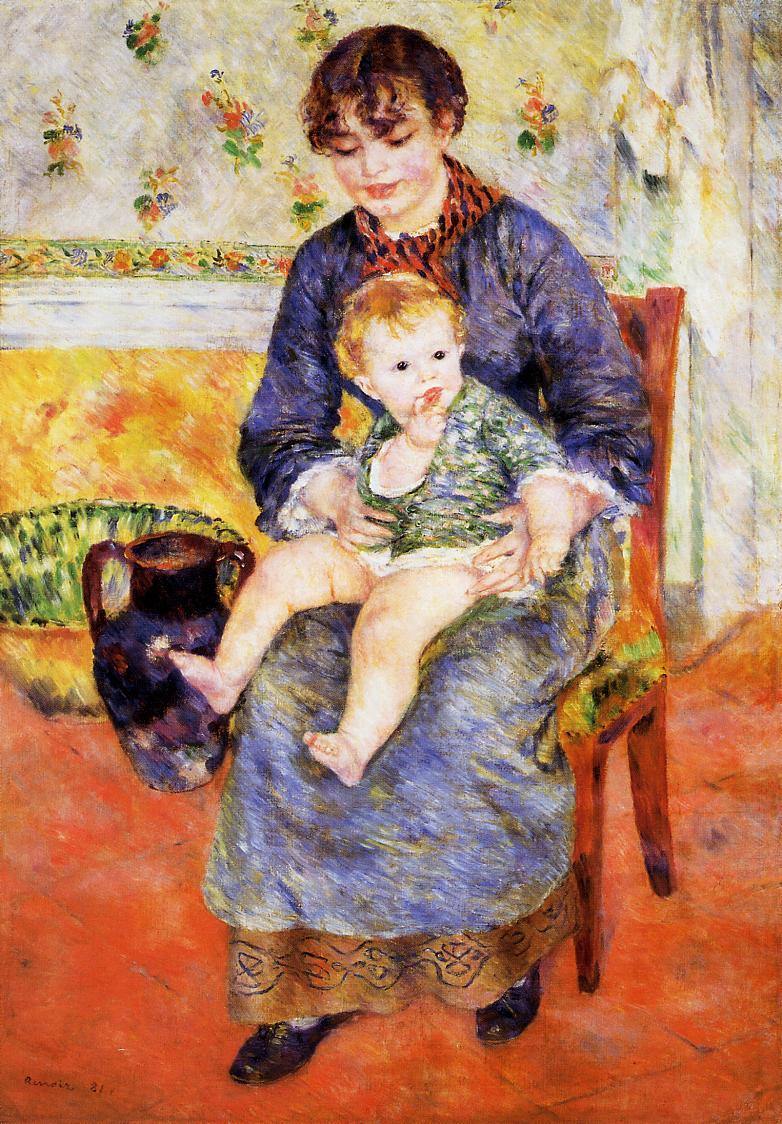 Mãe e filho (Pierre-Auguste Renoir) - Reprodução com Qualidade Museu