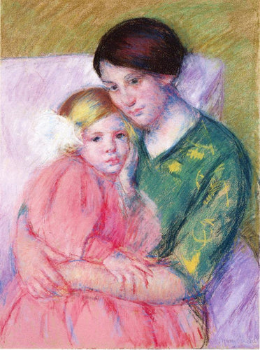 Leitura de mãe e filho (Mary Cassatt) - Reprodução com Qualidade Museu