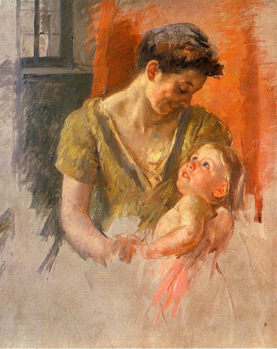 Mãe e filho sorrindo um para o outro (Mary Cassatt) - Reprodução com Qualidade Museu