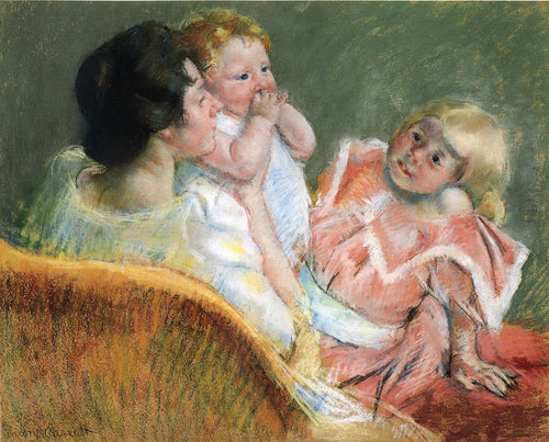 Mãe e filhos (Mary Cassatt) - Reprodução com Qualidade Museu