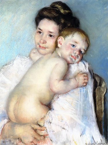 Mãe Berthe segurando seu bebê (Mary Cassatt) - Reprodução com Qualidade Museu