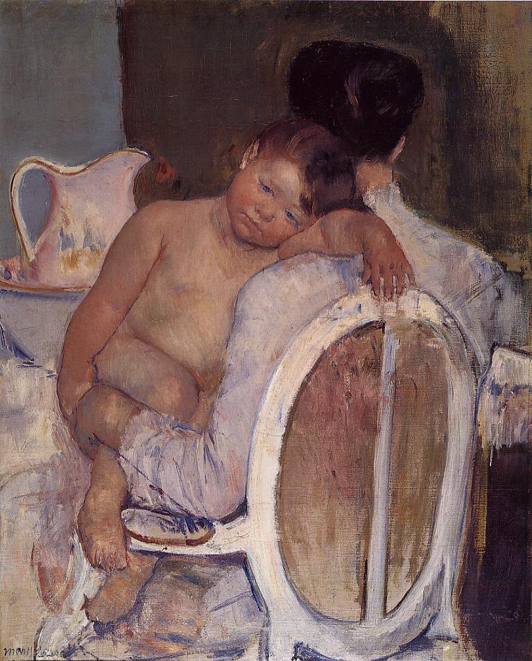 Mãe segurando uma criança nos braços (Mary Cassatt) - Reprodução com Qualidade Museu