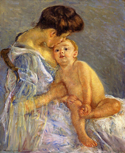 Mãe beijando seu bebê (Mary Cassatt) - Reprodução com Qualidade Museu