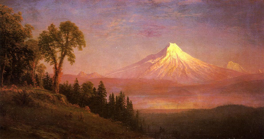 Monte Santa Helena, Rio Columbia, Oregon (Albert Bierstadt) - Reprodução com Qualidade Museu