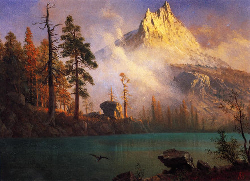 Mountain Lake (Albert Bierstadt) - Reprodução com Qualidade Museu