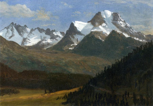 Paisagem montanhosa (Albert Bierstadt) - Reprodução com Qualidade Museu