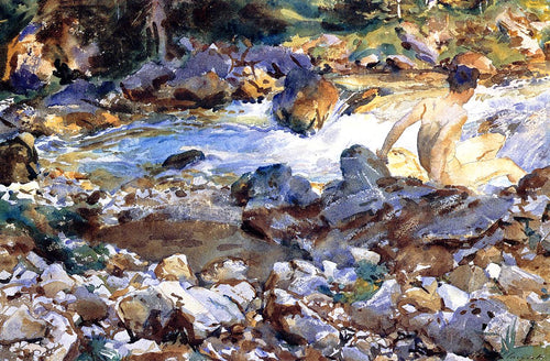Córrego da montanha (John Singer Sargent) - Reprodução com Qualidade Museu