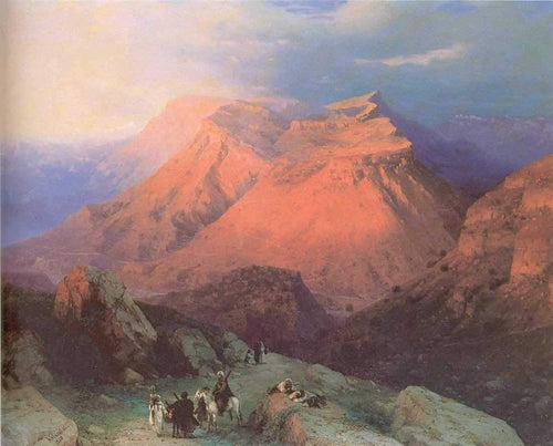 Aldeia Da Montanha Gunib No Daguestão. Vista do leste (Ivan Aivazovsky) - Reprodução com Qualidade Museu