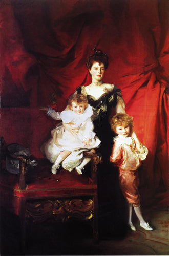Sra. Cazalet e seus filhos (John Singer Sargent) - Reprodução com Qualidade Museu