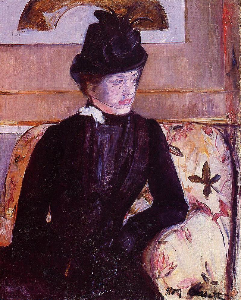 Sra. Gardner Cassatt de preto (Mary Cassatt) - Reprodução com Qualidade Museu