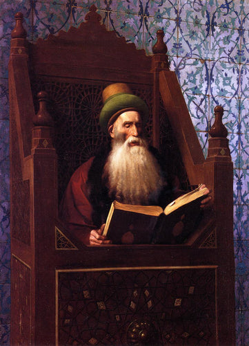 Mufti lendo em seu banco de oração (Jean-Leon Gerome) - Reprodução com Qualidade Museu