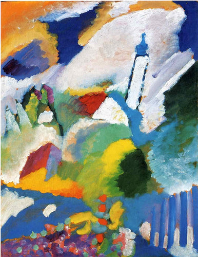 Murnau com a Igreja I (Wassily Kandinsky) - Reprodução com Qualidade Museu