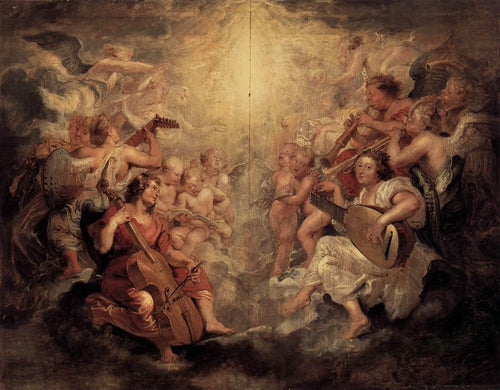 Music Making Angels (Peter Paul Rubens) - Reprodução com Qualidade Museu
