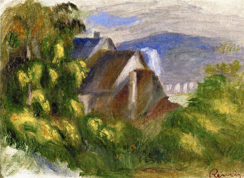 Casas entre as árvores (Pierre-Auguste Renoir) - Reprodução com Qualidade Museu