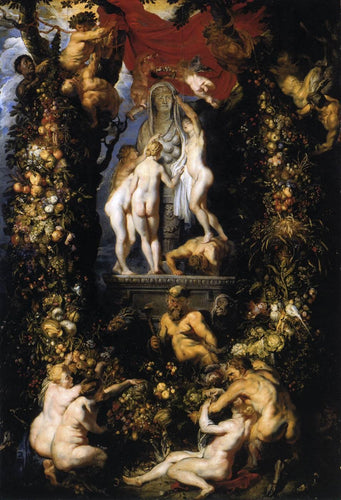 Natureza adornando as três graças (Peter Paul Rubens) - Reprodução com Qualidade Museu