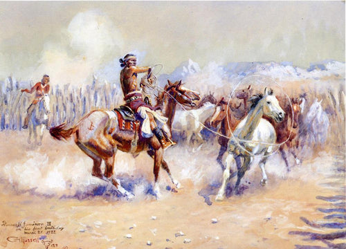 Caçadores de cavalos selvagens navajos - Replicarte