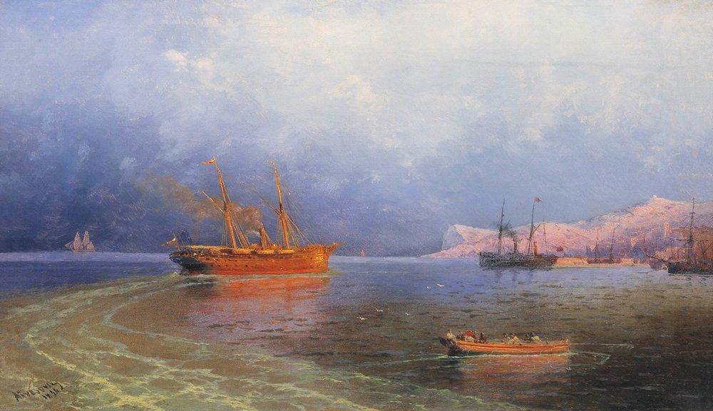 Perto da costa de Yalta (Ivan Aivazovsky) - Reprodução com Qualidade Museu