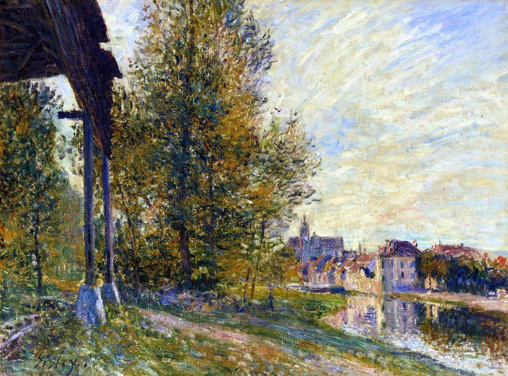 Perto de Moret Sur Loing (Alfred Sisley) - Reprodução com Qualidade Museu