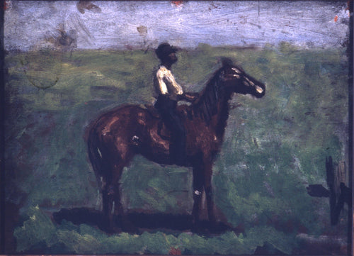 Menino negro em um cavalo baio (Thomas Eakins) - Reprodução com Qualidade Museu