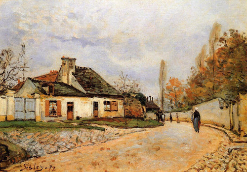 Rua do bairro em Louveciennes (Alfred Sisley) - Reprodução com Qualidade Museu