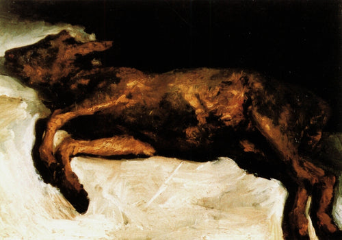 Bezerro recém-nascido deitado na palha (Vincent Van Gogh) - Reprodução com Qualidade Museu
