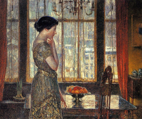 Janela de inverno de Nova York (Childe Hassam) - Reprodução com Qualidade Museu