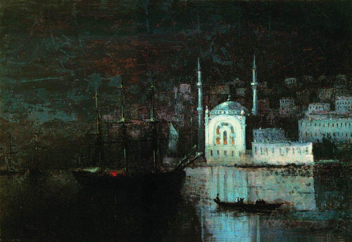 Noite. Constantinopla (Ivan Aivazovsky) - Reprodução com Qualidade Museu