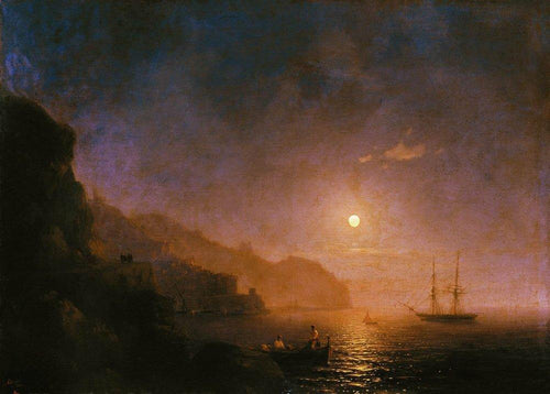Noite em Amalfi (Ivan Aivazovsky) - Reprodução com Qualidade Museu
