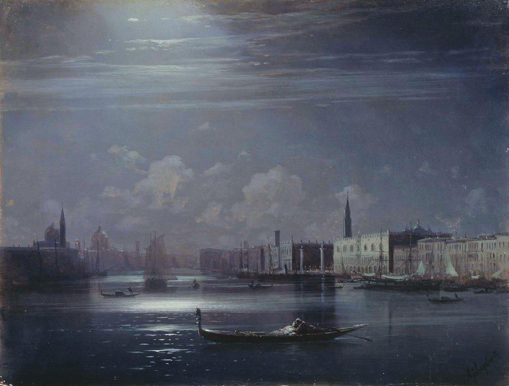 Paisagem noturna. Veneza (Ivan Aivazovsky) - Reprodução com Qualidade Museu