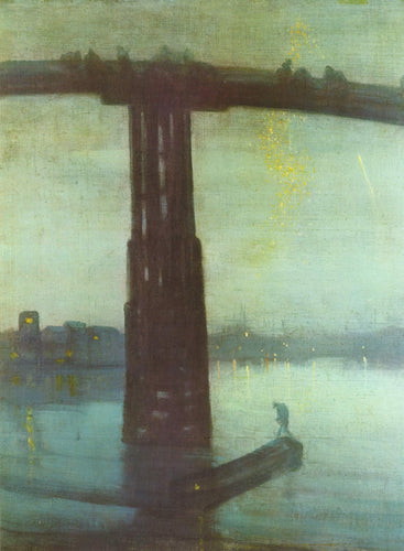 Nocturne Blue And Gold Old - Battersea Bridge (James Abbott McNeill Whistler) - Reprodução com Qualidade Museu
