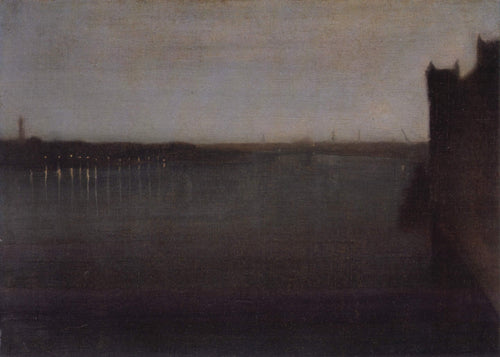 Cinza e dourado noturno (James Abbott McNeill Whistler) - Reprodução com Qualidade Museu