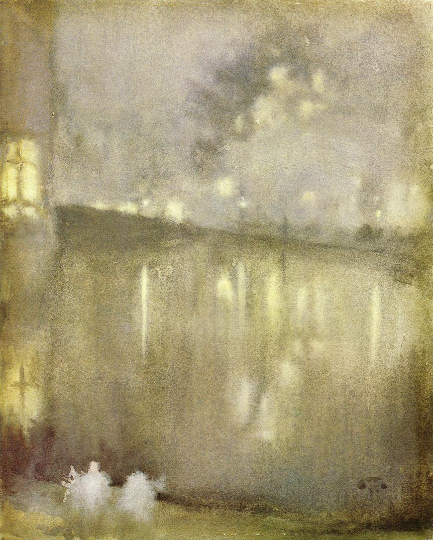 Cinza e dourado noturno - Canal - James Abbott McNeill Whistler