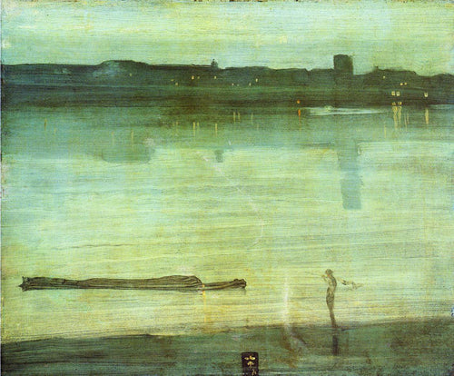 Nocturne em azul e verde (James Abbott McNeill Whistler) - Reprodução com Qualidade Museu