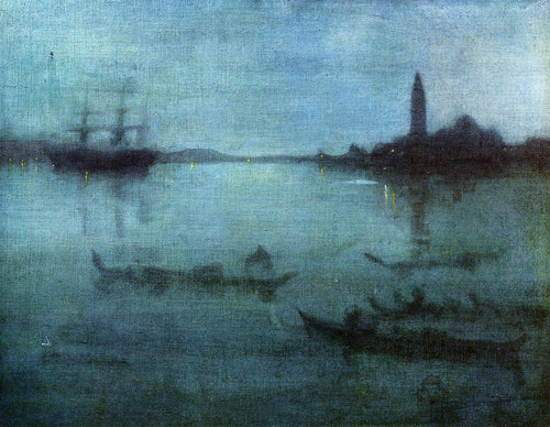 Nocturne In Blue And Silver - The Lagoon Venice (James Abbott McNeill Whistler) - Reprodução com Qualidade Museu