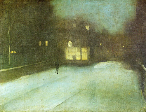 Nocturne em cinza e dourado - Chelsea Snow (James Abbott McNeill Whistler) - Reprodução com Qualidade Museu