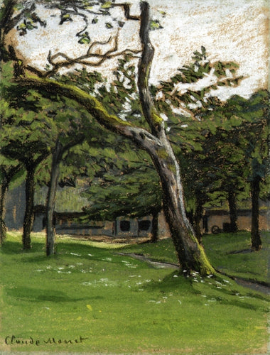 Fazenda normanda através das árvores (Claude Monet) - Reprodução com Qualidade Museu