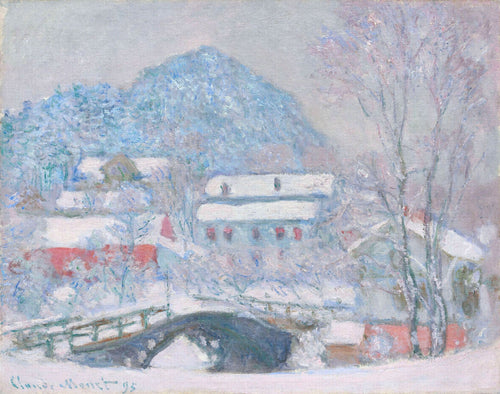 Noruega, vila de Sandviken na neve (Claude Monet) - Reprodução com Qualidade Museu