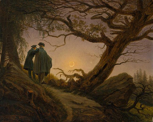 Dois homens contemplando a lua (Caspar David Friedrich) - Reprodução com Qualidade Museu