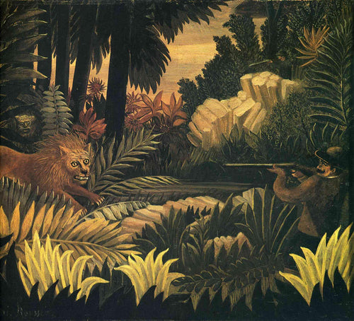 O caçador de leões (Henri Rousseau) - Reprodução com Qualidade Museu