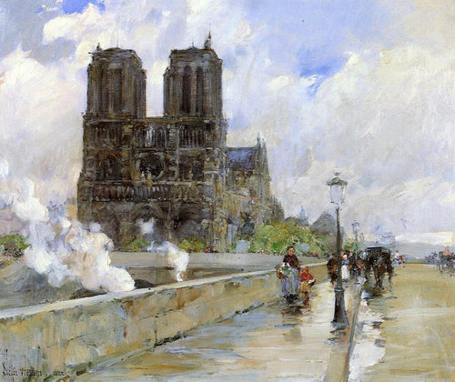 Catedral de Notre Dame, Paris, 1888 (Childe Hassam) - Reprodução com Qualidade Museu