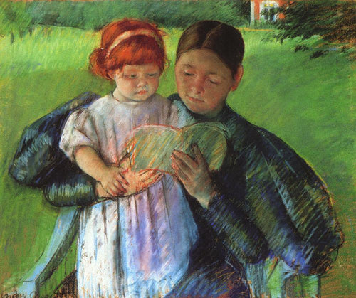 Enfermeira lendo para uma menina (Mary Cassatt) - Reprodução com Qualidade Museu