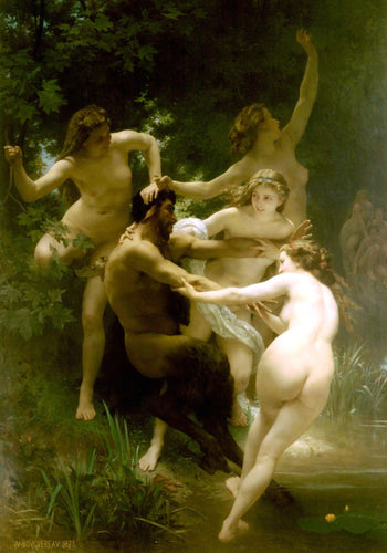 Ninfas e Sátiros (William-Adolphe Bouguereau) - Reprodução com Qualidade Museu