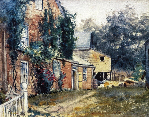 Old House, Nantucket (Childe Hassam) - Reprodução com Qualidade Museu
