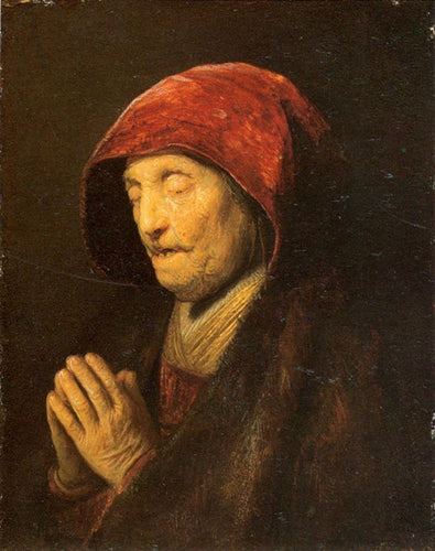 Uma velha em oração (Rembrandt) - Reprodução com Qualidade Museu
