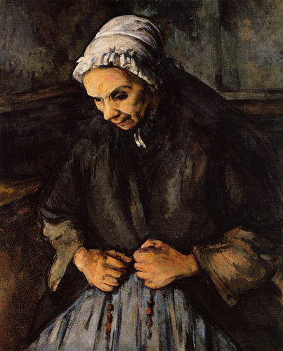 Mulher idosa com um rosário (Paul Cézanne) - Reprodução com Qualidade Museu