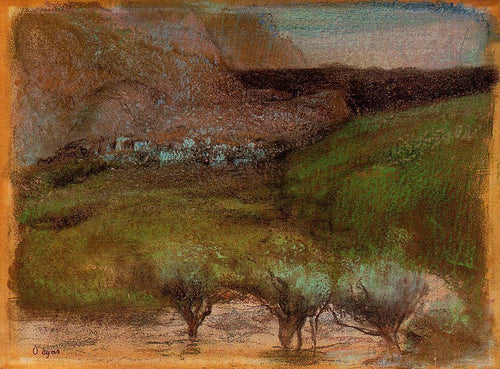 Oliveiras contra um fundo montanhoso (Edgar Degas) - Reprodução com Qualidade Museu