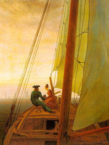 Em um navio à vela (Caspar David Friedrich) - Reprodução com Qualidade Museu
